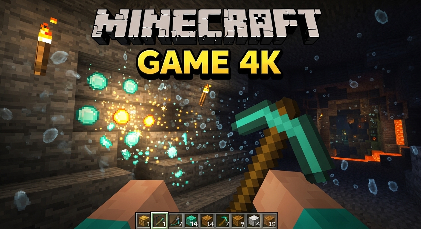 Free Minecraft thumbnail template - Beautiful scenic world with mountains and creative building showcase